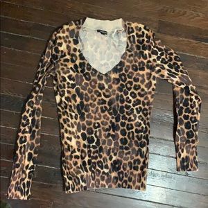 Cheetah V-neck sweater